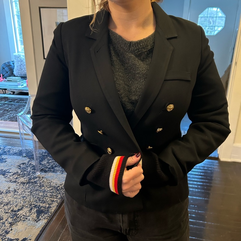 Smythe Blazer with red and white cuffs